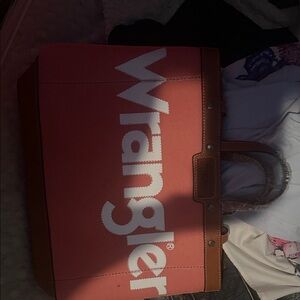 Wandler Coral Canvas Tote with Brown Leather Trim